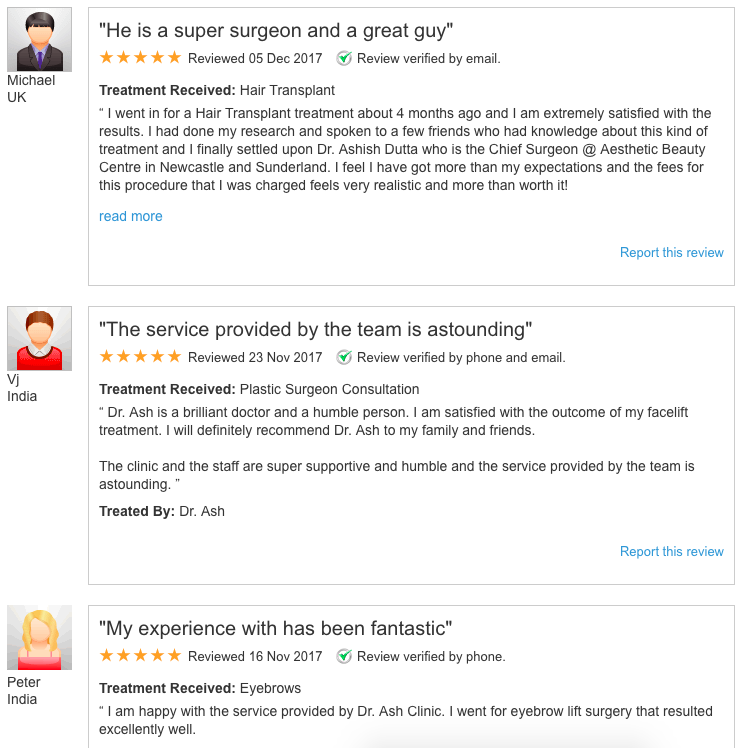  Dr Ash Dutta Reviews on What Clinic